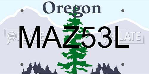 MAZ53L Oregon License Plate