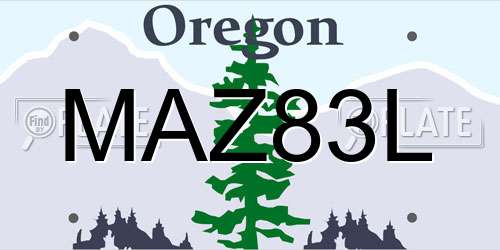 MAZ83L Oregon License Plate