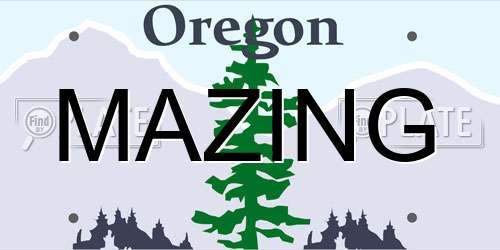 MAZING Oregon License Plate
