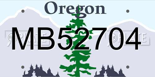 MB52704 Oregon License Plate