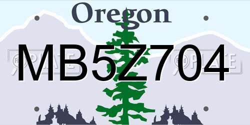 MB5Z704 Oregon License Plate