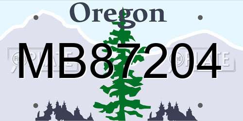 MB87204 Oregon License Plate