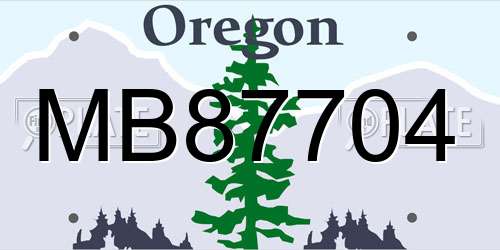 MB87704 Oregon License Plate