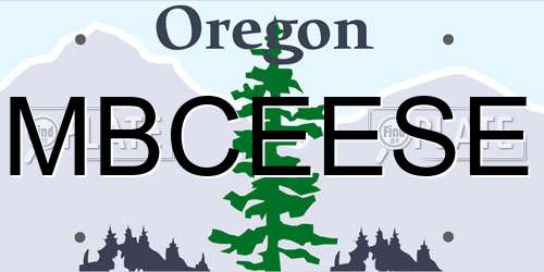 MBCEESE Oregon License Plate