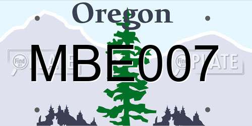 MBE007 Oregon License Plate