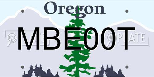 MBE00T Oregon License Plate