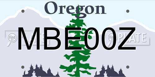 MBE00Z Oregon License Plate
