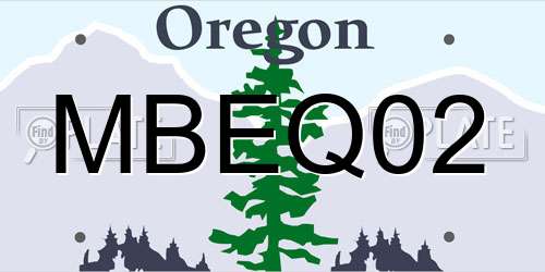 MBEQ02 Oregon License Plate