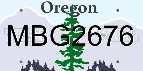 MBG2676 Oregon License Plate