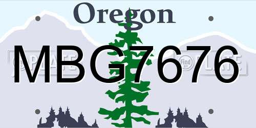 MBG7676 Oregon License Plate