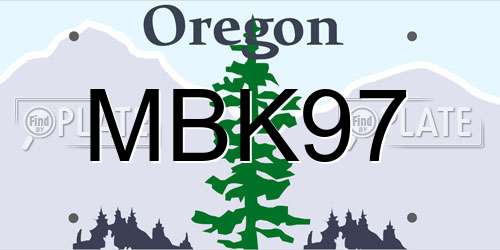MBK97 Oregon License Plate