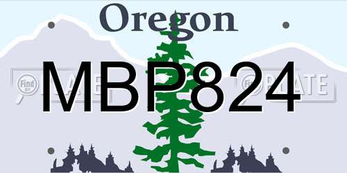 MBP824 Oregon License Plate