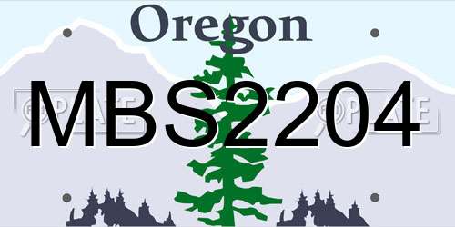 MBS2204 Oregon License Plate