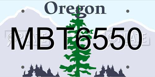 MBT6550 Oregon License Plate