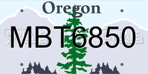 MBT6850 Oregon License Plate
