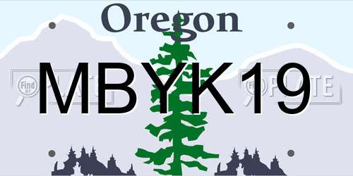 MBYK19 Oregon License Plate