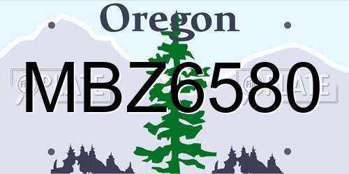 MBZ6580 Oregon License Plate