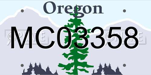 MC03358 Oregon License Plate