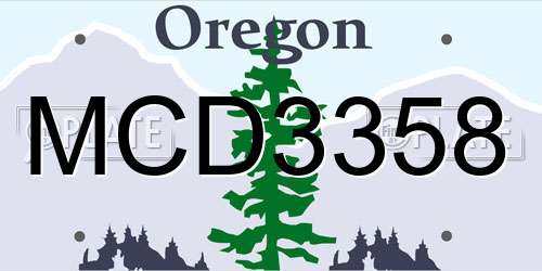 MCD3358 Oregon License Plate