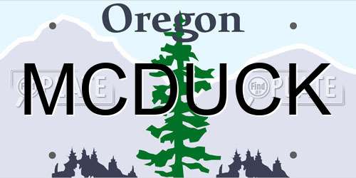 MCDUCK Oregon License Plate