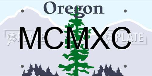 MCMXC Oregon License Plate