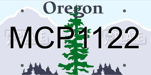MCP1122 Oregon License Plate