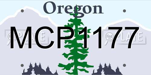 MCP1177 Oregon License Plate