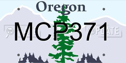 MCP371 Oregon License Plate