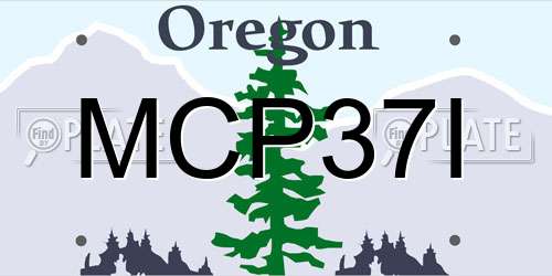 MCP37I Oregon License Plate