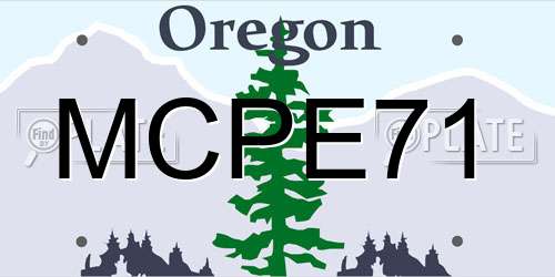 MCPE71 Oregon License Plate