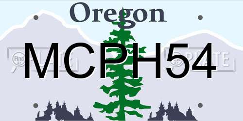 MCPH54 Oregon License Plate