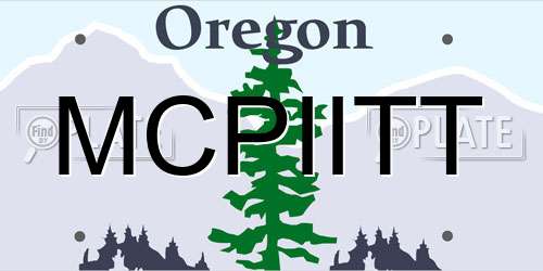 MCPIITT Oregon License Plate