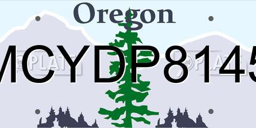MCYDP8145 Oregon License Plate