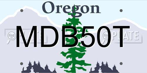 MDB50T Oregon License Plate