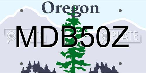 MDB50Z Oregon License Plate