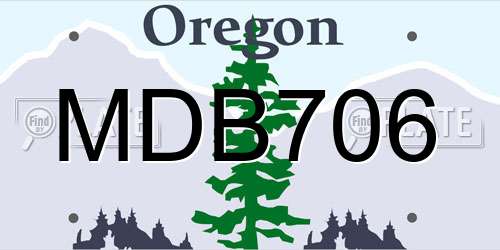 MDB706 Oregon License Plate