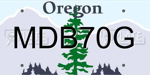 MDB70G Oregon License Plate