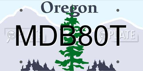 MDB80T Oregon License Plate