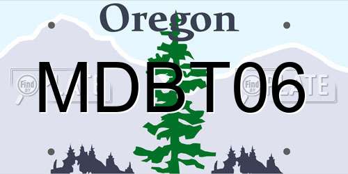 MDBT06 Oregon License Plate