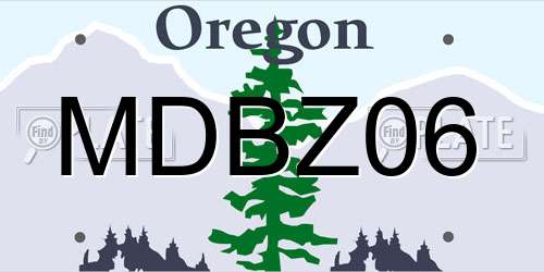 MDBZ06 Oregon License Plate