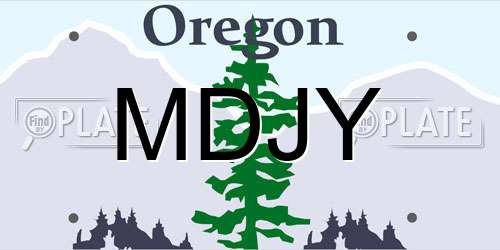 MDJY Oregon License Plate