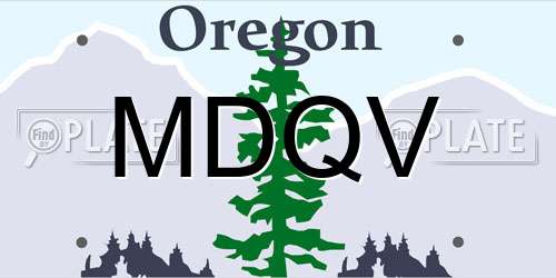 MDQV Oregon License Plate