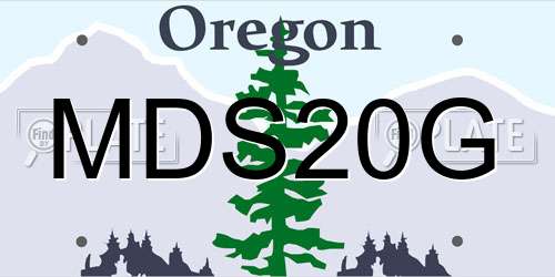 MDS20G Oregon License Plate