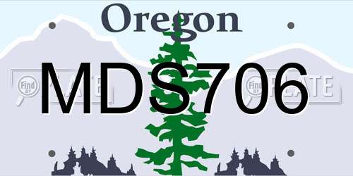 MDS706 Oregon License Plate