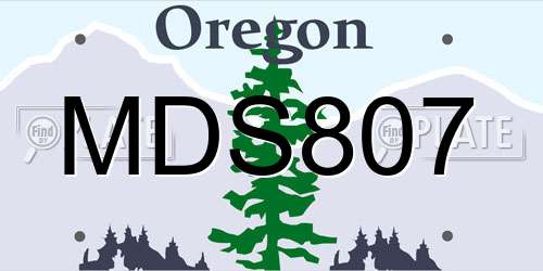 MDS807 Oregon License Plate