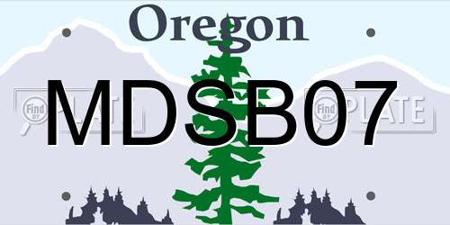 MDSB07 Oregon License Plate