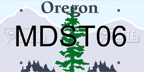 MDST06 Oregon License Plate