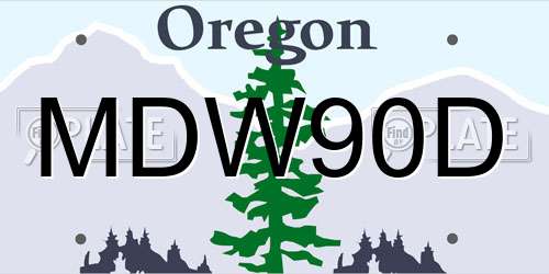 MDW90D Oregon License Plate