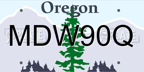 MDW90Q Oregon License Plate