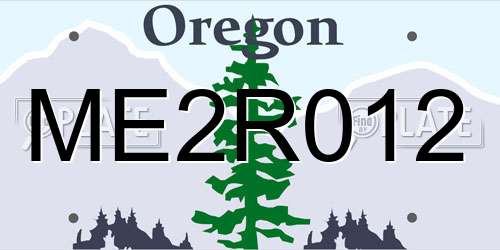 ME2R012 Oregon License Plate
